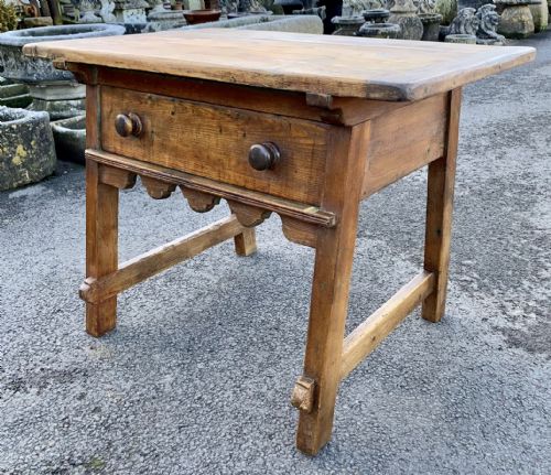 19TH CENTURY FRENCH PINE KITCHEN PREPARATION TABLE WITH DRAWER - ADDITIONAL PHOTO 4