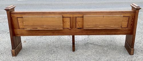 VICTORIAN PITCH PINE PEW WITH 2 BIBLE OR PRAYER BOOK BOXES TO THE BACK - ADDITIONAL PHOTO 8