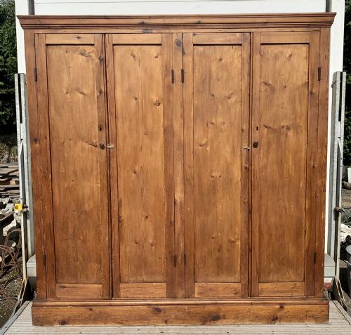 victorian pine church bible or prayer book 4 door cupboard - CATEGORY: ANTIQUE CUPBOARDS - DATED VICTORIAN