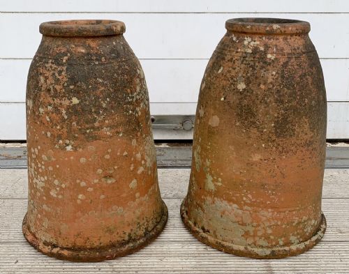 pair of victorian terracotta rhubarb forcers - CATEGORY: ANTIQUE CERAMICS - DATED VICTORIAN
