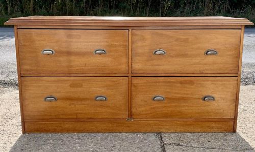 1920 mahogany milliners shop counter with 4 large drawers - CATEGORY: ANTIQUE CHEST OF DRAWERS - DATED 1920