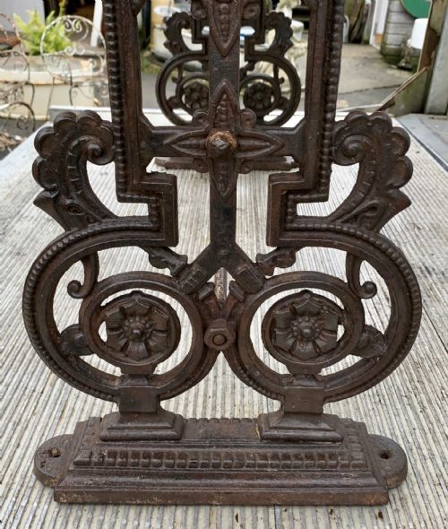 VICTORIAN CAST IRON TABLE WITH MARBLE TOP SOLD - ADDITIONAL PHOTO 11