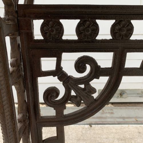 VICTORIAN CAST IRON TABLE WITH MARBLE TOP SOLD - ADDITIONAL PHOTO 12