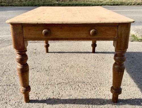 circa 1900 kitchen table with single drawer to end - CATEGORY: ANTIQUE TABLES - DATED 1900