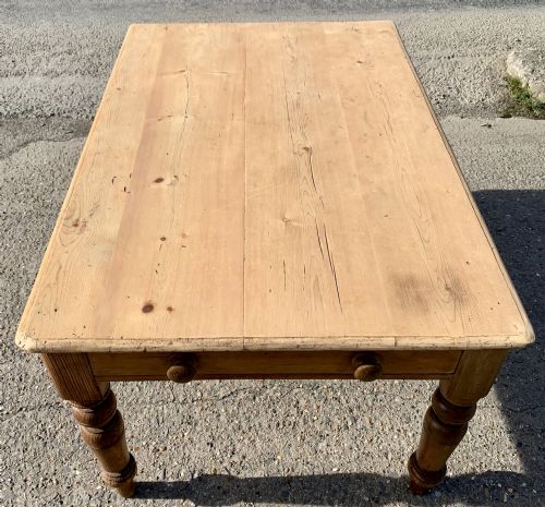 CIRCA 1900 KITCHEN TABLE WITH SINGLE DRAWER TO END - ADDITIONAL PHOTO 1