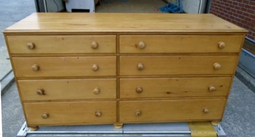 LARGE VICTORIAN PINE 8 DRAWER CHEST WITH A COMPLETE SET OF ORIGINAL TURNED KNOBS - ADDITIONAL PHOTO 1