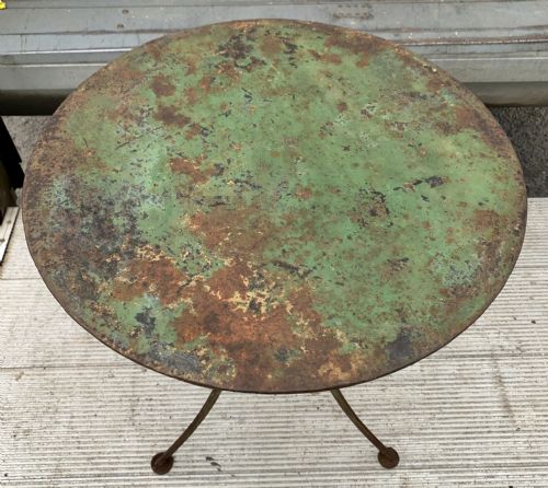 CIRCA 1920 FRENCH CAFE TABLE WITH ORIGINAL PAINT - ADDITIONAL PHOTO 1