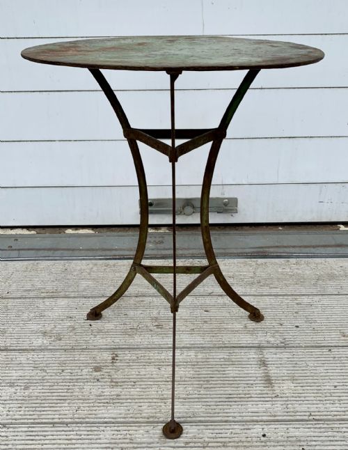 CIRCA 1920 FRENCH CAFE TABLE WITH ORIGINAL PAINT - ADDITIONAL PHOTO 2