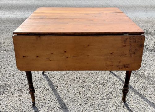 VICTORIAN PINE DROP FLAP TABLE WITH DRAWERS AT BOTH ENDS - ADDITIONAL PHOTO 5