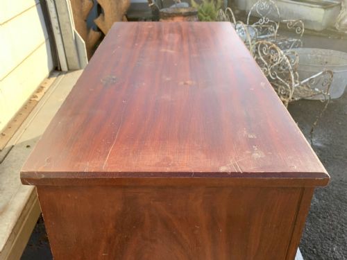 VICTORIAN PINE CHEST OF DRAWERS WITH ORIGINAL TURNED KNOBS AND FEET - ADDITIONAL PHOTO 4