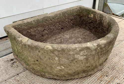 19TH CENTURY SANDSTONE D END TROUGH - ADDITIONAL PHOTO 2