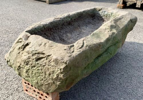 19TH CENTURY ROUGH HEWN STONE TROUGH SOLD - ADDITIONAL PHOTO 1