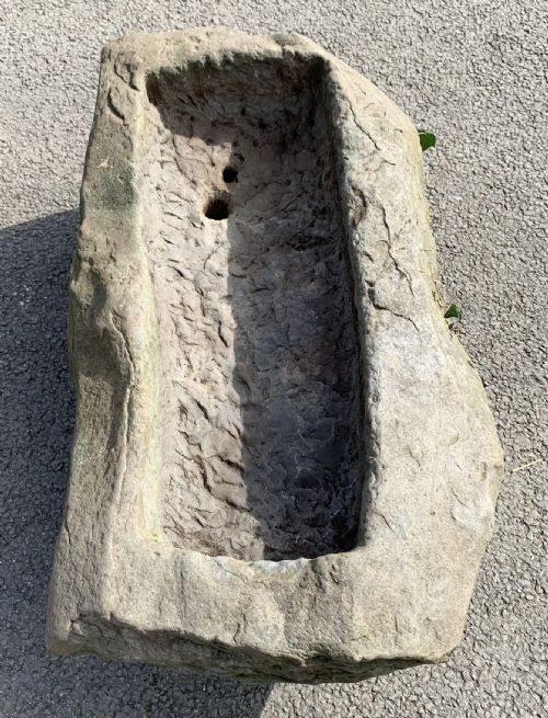 19TH CENTURY ROUGH HEWN STONE TROUGH SOLD - ADDITIONAL PHOTO 2