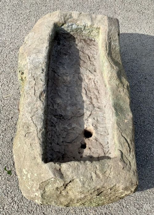 19TH CENTURY ROUGH HEWN STONE TROUGH SOLD - ADDITIONAL PHOTO 3