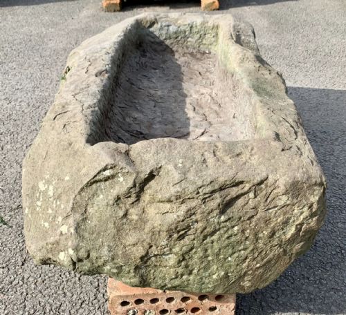 19TH CENTURY ROUGH HEWN STONE TROUGH SOLD - ADDITIONAL PHOTO 6