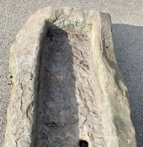 19TH CENTURY ROUGH HEWN STONE TROUGH SOLD - ADDITIONAL PHOTO 8