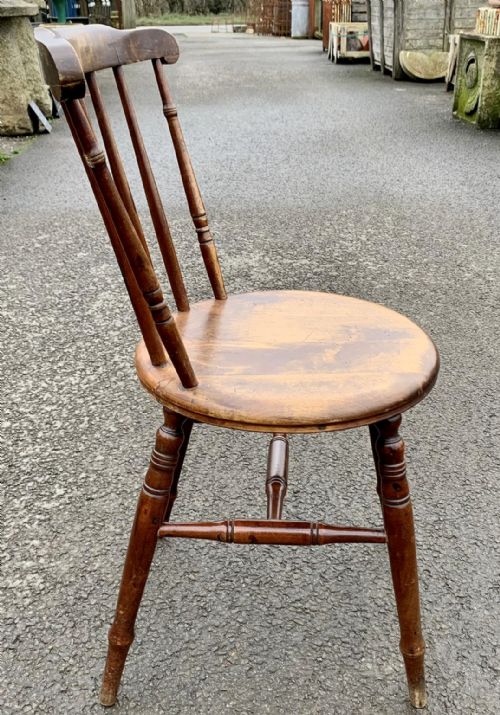 CIRCA 1900 SET OF 6 PENNY SEAT BEECH CHAIRS - ADDITIONAL PHOTO 6