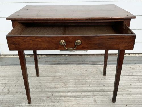 WILLIAM IV MAHOGANY SIDE TABLE WITH SINGLE DRAWER SQUARE TAPERING LEGS AND SINGLE PLANK TOP - ADDITIONAL PHOTO 1