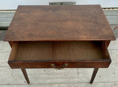 WILLIAM IV MAHOGANY SIDE TABLE WITH SINGLE DRAWER SQUARE TAPERING LEGS AND SINGLE PLANK TOP - ADDITIONAL PHOTO 2