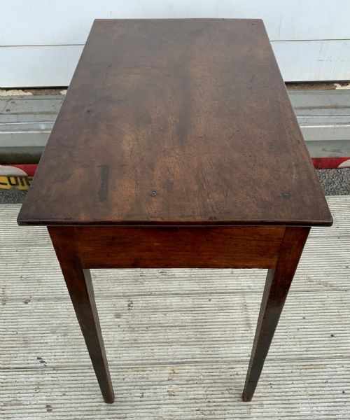 WILLIAM IV MAHOGANY SIDE TABLE WITH SINGLE DRAWER SQUARE TAPERING LEGS AND SINGLE PLANK TOP - ADDITIONAL PHOTO 4