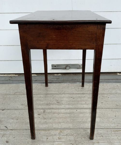 WILLIAM IV MAHOGANY SIDE TABLE WITH SINGLE DRAWER SQUARE TAPERING LEGS AND SINGLE PLANK TOP - ADDITIONAL PHOTO 6