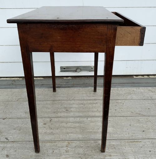 WILLIAM IV MAHOGANY SIDE TABLE WITH SINGLE DRAWER SQUARE TAPERING LEGS AND SINGLE PLANK TOP - ADDITIONAL PHOTO 7