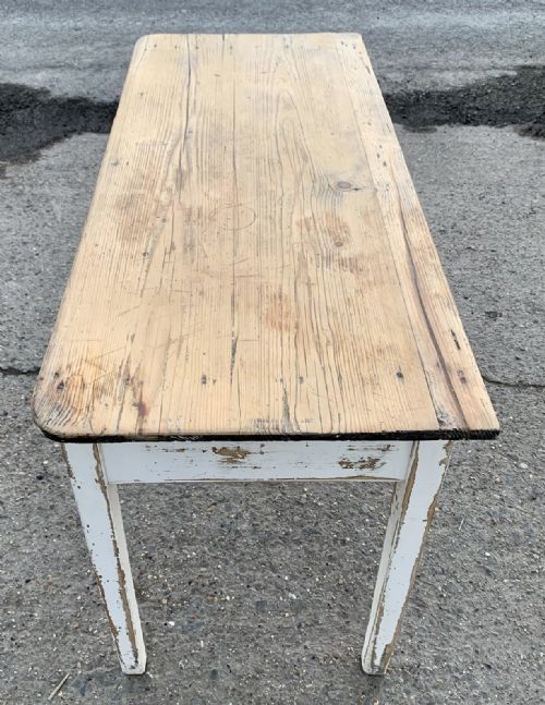 VICTORIAN PINE SERVING OR SIDE TABLE WITH 2 DRAWERS - ADDITIONAL PHOTO 2