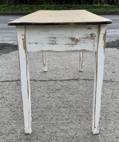 VICTORIAN PINE SERVING OR SIDE TABLE WITH 2 DRAWERS - ADDITIONAL PHOTO 6