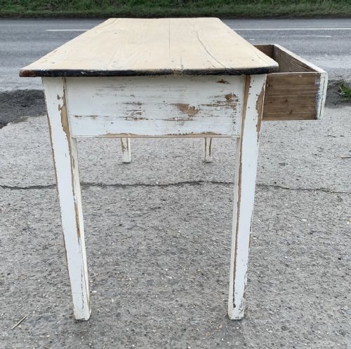 VICTORIAN PINE SERVING OR SIDE TABLE WITH 2 DRAWERS - ADDITIONAL PHOTO 8
