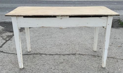 VICTORIAN PINE SERVING OR SIDE TABLE WITH 2 DRAWERS - ADDITIONAL PHOTO 9