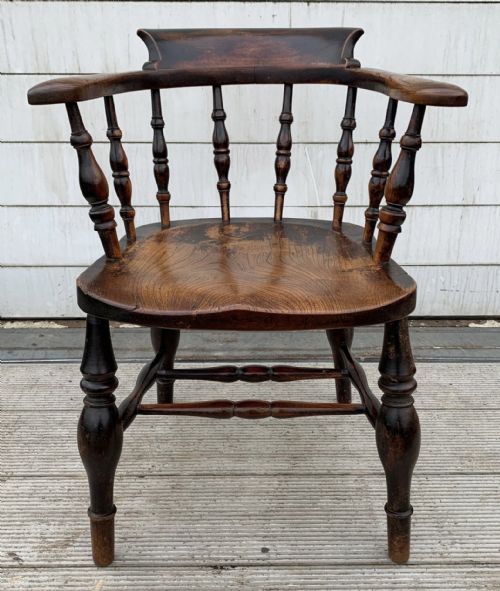 victorian elm and beech smokers bow chair - CATEGORY: ANTIQUE CHAIRS - DATED VICTORIAN