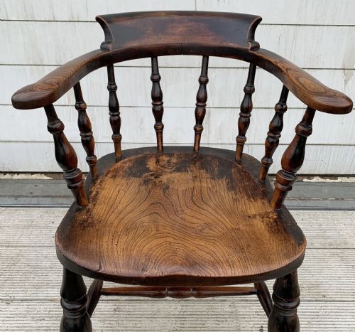 VICTORIAN ELM AND BEECH SMOKERS BOW CHAIR - ADDITIONAL PHOTO 1