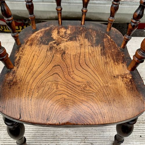 VICTORIAN ELM AND BEECH SMOKERS BOW CHAIR - ADDITIONAL PHOTO 2
