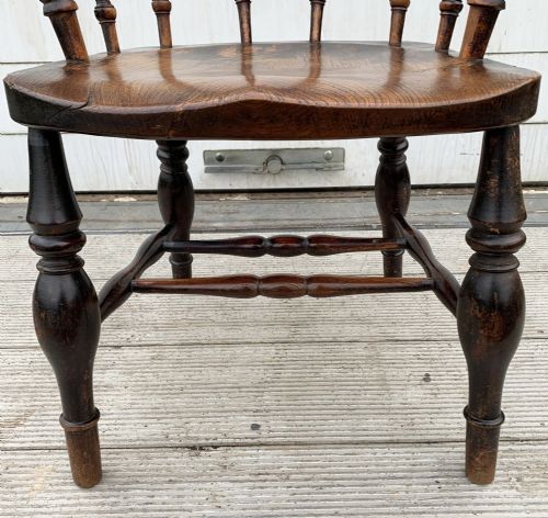 VICTORIAN ELM AND BEECH SMOKERS BOW CHAIR - ADDITIONAL PHOTO 3