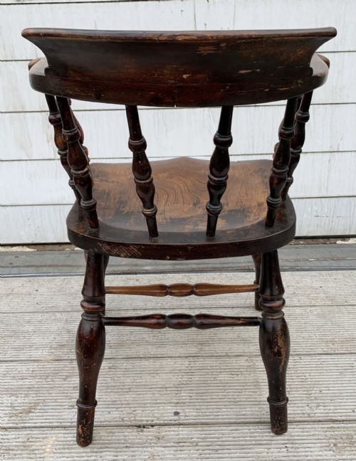 VICTORIAN ELM AND BEECH SMOKERS BOW CHAIR - ADDITIONAL PHOTO 6
