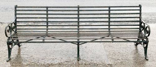 victorian 8 feet long wrought iron garden bench - CATEGORY: ANTIQUE FURNITURE - DATED VICTORIAN