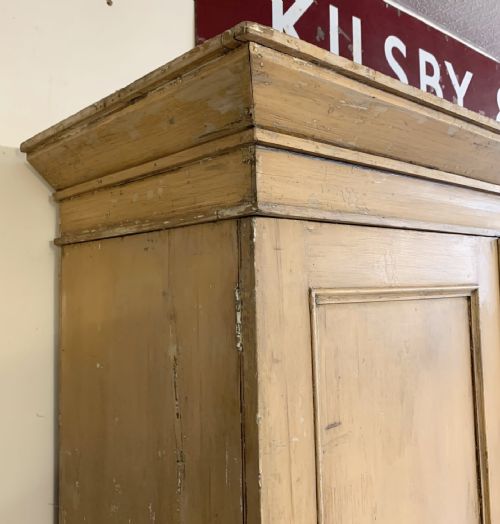 VICTORIAN PAINTED PINE LINEN PRESS WITH ORIGINAL PAINT - ADDITIONAL PHOTO 5
