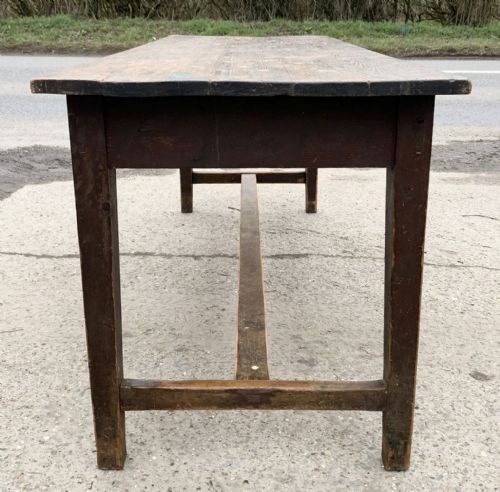 VICTORIAN PINE REFECTORY TABLE WITH H STRETCHERS - ADDITIONAL PHOTO 7