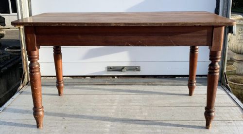 VICTORIAN PINE KITCHEN TABLE WITH DRAWERS AT BOTH ENDS - ADDITIONAL PHOTO 11