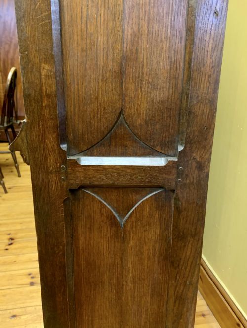 VICTORIAN OAK GOTHIC BOOKCASE WITH ADJUSTABLE SHELVES - ADDITIONAL PHOTO 9