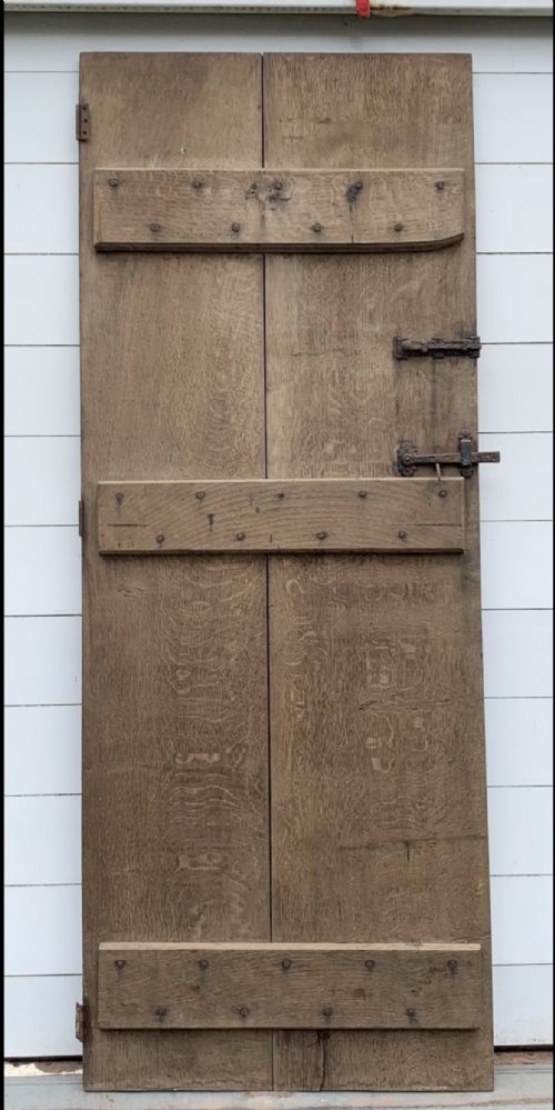 19TH CENTURY 2 PLANK OAK DOOR - ADDITIONAL PHOTO 4