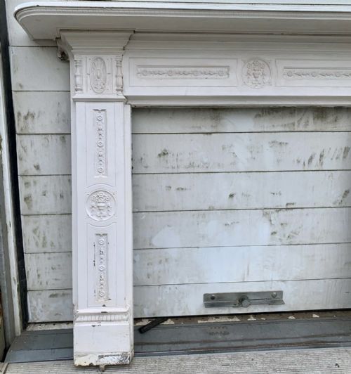 VICTORIAN PAINTED CAST IRON FIRE SURROUND - ADDITIONAL PHOTO 1