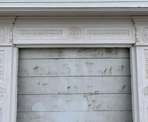 VICTORIAN PAINTED CAST IRON FIRE SURROUND - ADDITIONAL PHOTO 2