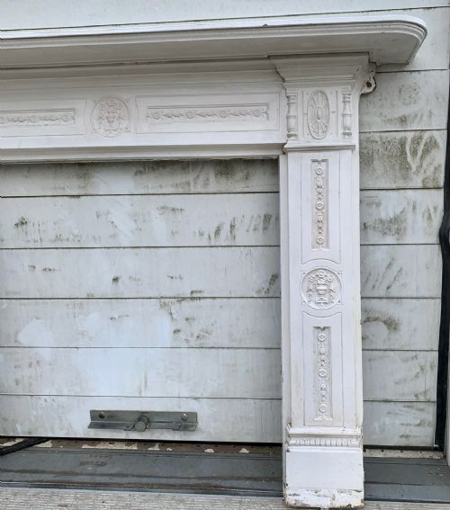VICTORIAN PAINTED CAST IRON FIRE SURROUND - ADDITIONAL PHOTO 3