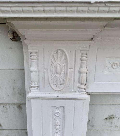 VICTORIAN PAINTED CAST IRON FIRE SURROUND - ADDITIONAL PHOTO 4