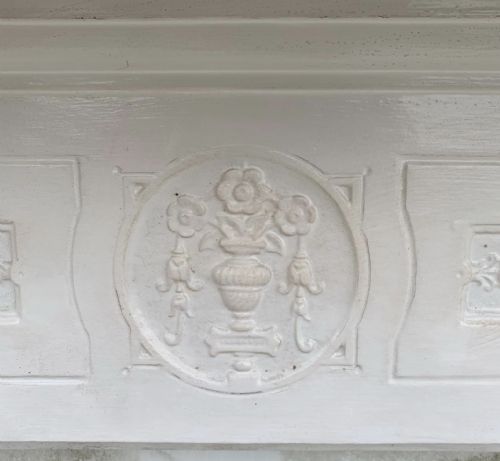 VICTORIAN PAINTED CAST IRON FIRE SURROUND - ADDITIONAL PHOTO 6