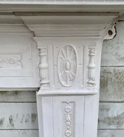 VICTORIAN PAINTED CAST IRON FIRE SURROUND - ADDITIONAL PHOTO 7