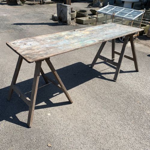 early 20th century decorator's trestle table - CATEGORY: ANTIQUE TABLES - DATED 1920