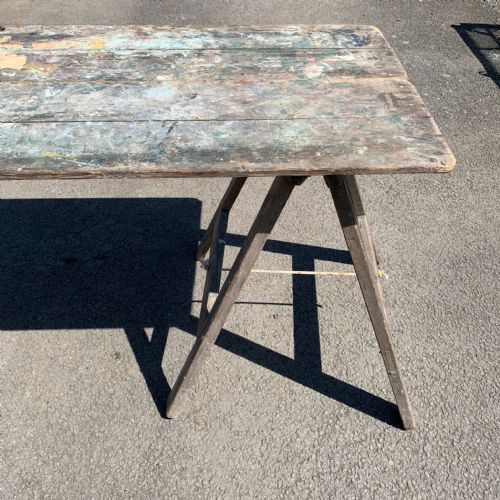 EARLY 20TH CENTURY DECORATOR'S TRESTLE TABLE - ADDITIONAL PHOTO 8
