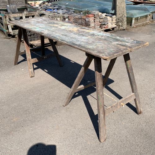 EARLY 20TH CENTURY DECORATOR'S TRESTLE TABLE - ADDITIONAL PHOTO 10